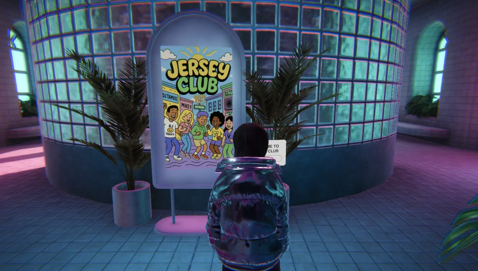 A screenshot of https://www.spatial.io/s/jerseyclubs-Digital-Hangout-6812bd5f5e2a67a19304853d